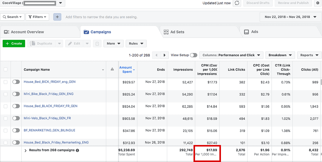 gestionnaire facebook black friday