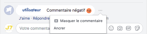 commentaire négatif facebook